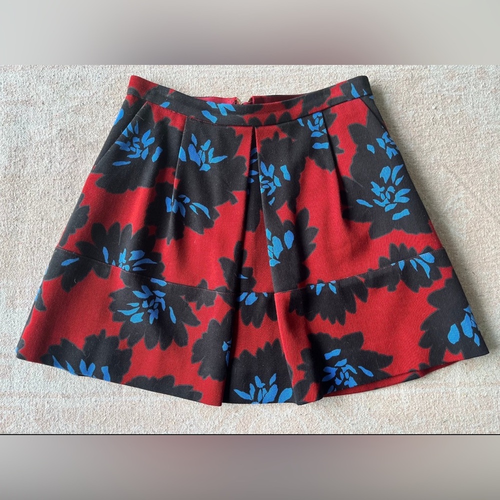 J. Crew Cute Pleated Skirt Size 8 Flower Print